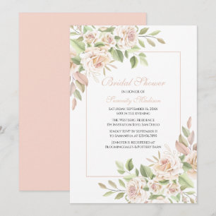 Invitation Élégant Rose Jardin rose Mariage floral 
