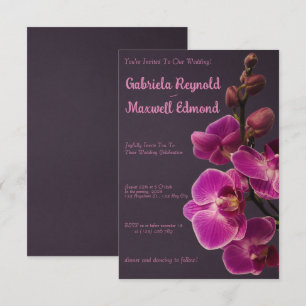 Invitation Élégant Rose Mariage d'orchidées rose