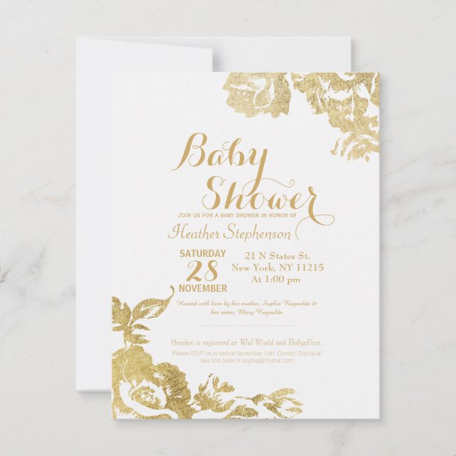 Invitation Élégant Rose moderne simple Baby shower or Floral  (Devant)