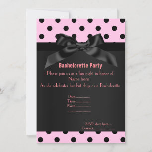 INVITATION ÉLÉGANT ROSE NOIR SPOT BACHELORETTE