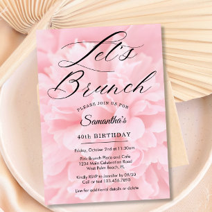 Invitation Élégant Rose Pâle Doux Brunch Pour Toute Occasion 