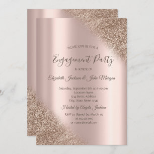 Invitation Élégant Rose Parties scintillant or Ombre Fiançail
