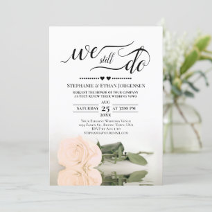 Invitation Elégant Rose Peach Nous Faisons Toujours Mariage V
