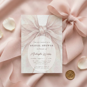 Invitation Élégant rose poudré transparent ruban mariage Show