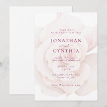Élégant rose poudrée rose aquarelle floral mariage