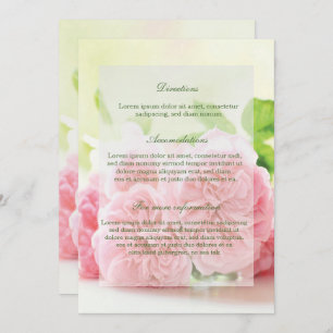 Invitation Élégant rose Rose d'été Mariage directions