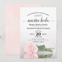 Élégant Rose rose espagnol Nuestra Boda Mariage