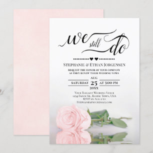 Invitation Elégant Rose Rose Nous Faisons Toujours Mariage Vo