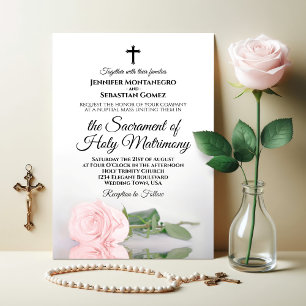 Invitation Élégant rose rose rose rose rose moderne Mariage c