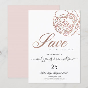 INVITATION ÉLÉGANT ROSE ROSE ROSE ROSE ROSE OR FLORAL SAUVER 