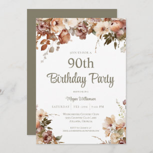 Invitation Elégant rose Sage Vert Surprise 50e anniversaire