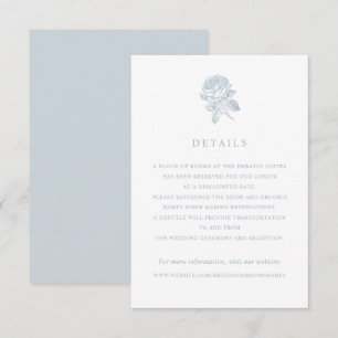 Invitation Elégant Rose Vintage Détails Mariage