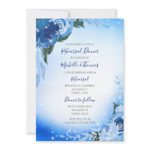 Elégant Royal Blue Aquarelle Floral Verdure