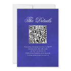 Elégant Royal Blue Rose Fancy QR Code Mariage