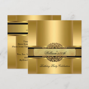 Invitation Élégant Royal Gold Birthday Party Hommes's Mans