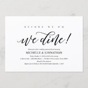 Invitation Élégant Rustic Mariage Dîner de répétition Invitat