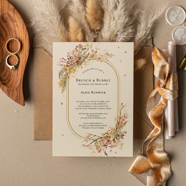 Invitation Elégant Rustique Automne Beige Mariage Brunch nupt (Créateur téléchargé)