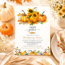 Élégant Rustique Citrouilles Feuilles d'Automne Ac