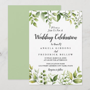 Invitation Elégant Rustique Eucalyptus Feuille Mariage de ver