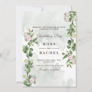 Invitation Elégant Rustique Eucalyptus Feuille Mariage de ver
