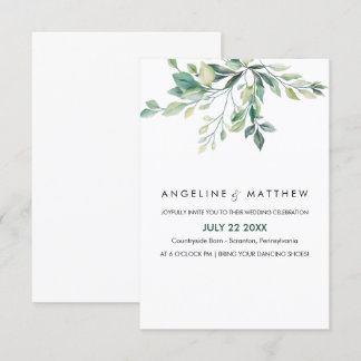 Invitation Elégant Rustique Eucalyptus Feuille Mariage de ver