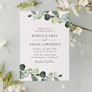 Invitation Elégant Rustique Eucalyptus Feuille Mariage de ver