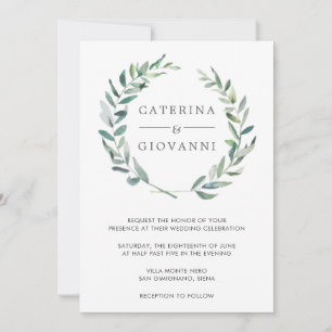 Invitation Élégant Rustique Wreath Mariage