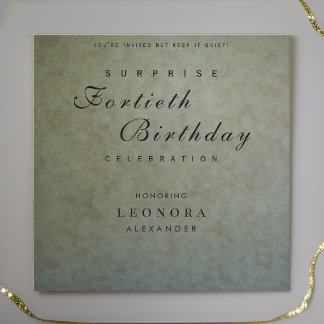 Invitation Elegant Sage Gold N'IMPORTE QUELLE Surprise fête d