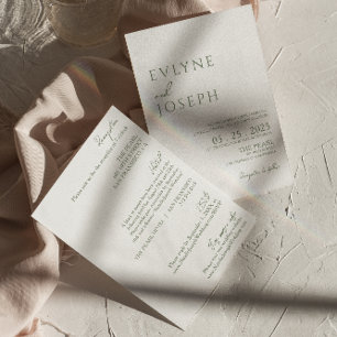 Invitation Élégant Sage Green Boho Tout en un seul Mariage