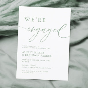 Invitation Elégant Sage Green Nous sommes engagés pour la par
