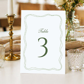 Invitation Elegant Sage Green Wedding Table Number