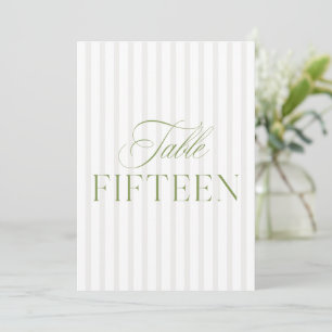 Invitation Elégant Sage Vert & Mariage Beige 15 Numéro de tab