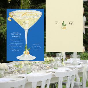 Invitation Élégant Sapphire Blue Limoncello Wedding shower