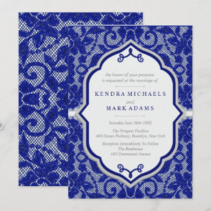 Invitation Elégant Sapphire et mariage gris