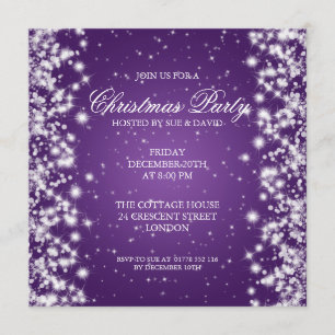 Invitation Élégant scintillement violet pour fête