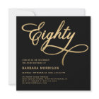 Élégant Script 80e anniversaire Black Gold 80e ann