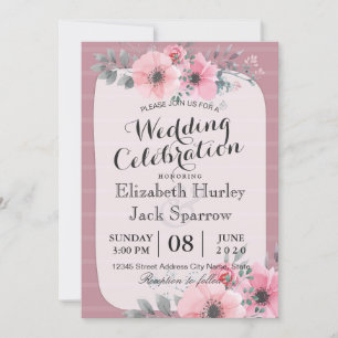 Invitation Élégant Script & Aquarelle Floral Wedding shower