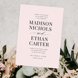 Invitation Élégant script Calligraphie Blush Mariage rose