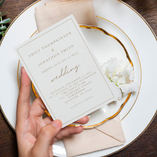 Invitation Élégant Script Champagne Gold Texte Mariage