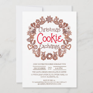 Invitation Élégant Script Christmas Cookie Exchange Party