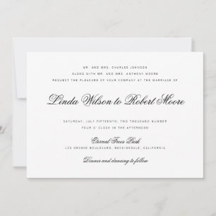 Invitation Élégant Script Classy Mariage traditionnel