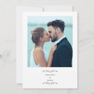 Invitation Élégant Script Custom Photo Mariage Classic Grey I