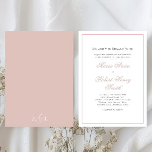 Invitation Élégant script de calligraphie de mariage rose