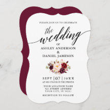 Élégant script de calligraphie Mariage floral Bour
