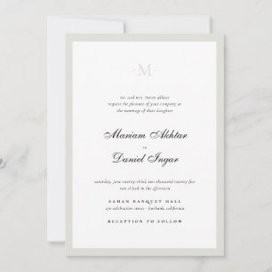 Invitation Élégant script de calligraphie Monogramme Mariage
