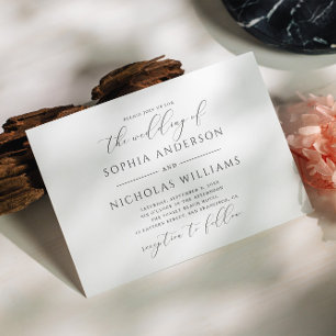 Invitation Élégant script de calligraphie noir et blanc maria