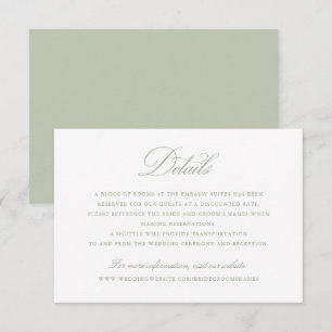 Invitation Élégant script de calligraphie Sage Détails du Mar