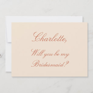 Invitation Élégant script en terre cuite Bridesmaid Propositi