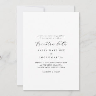 Invitation Élégant Script Espagnol Nuestra Boda