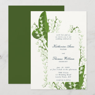 Invitation Élégant Script Floral Lily Valley Printemps mariag